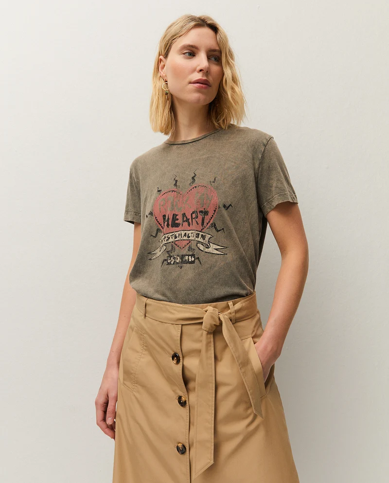 Camiseta print corazón