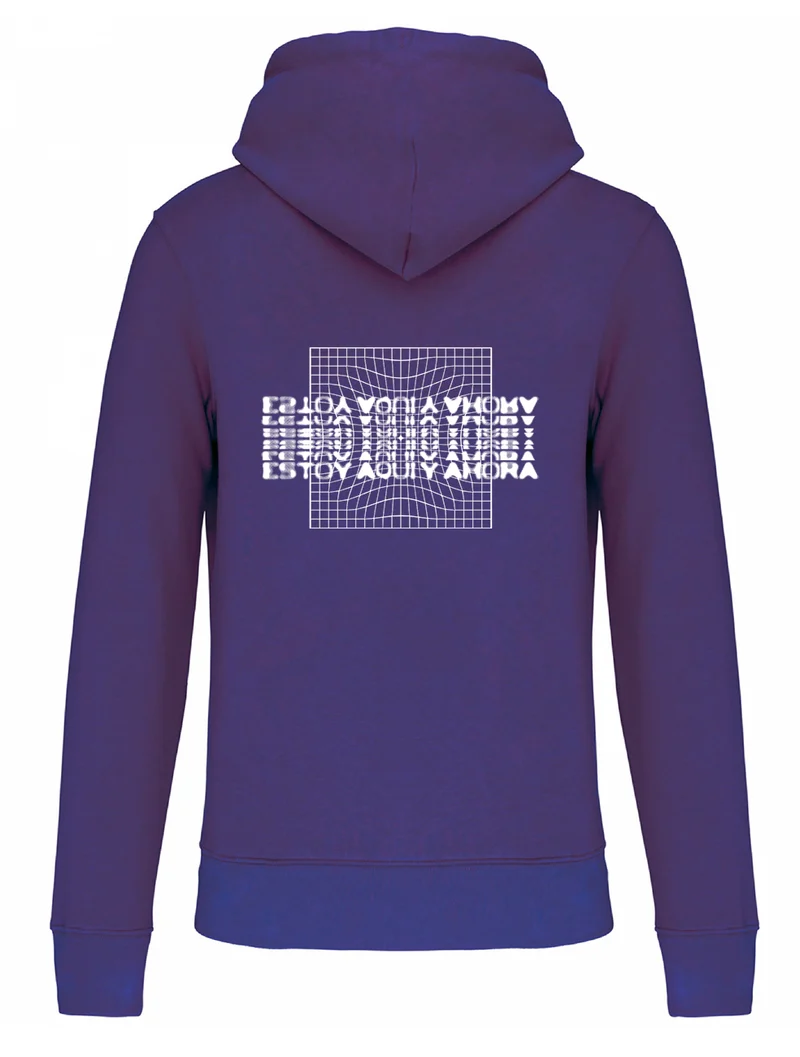 SUDADERA DELAPORTE AQUI Y AHORA MORADA