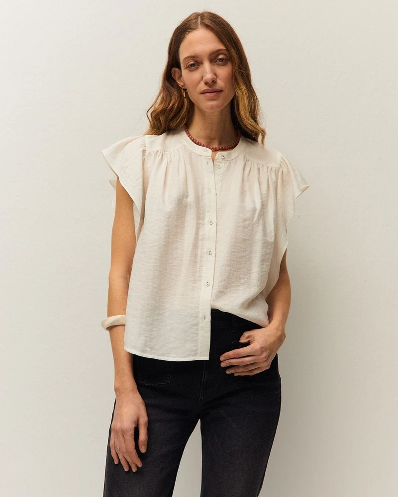 Camisa volantes lino