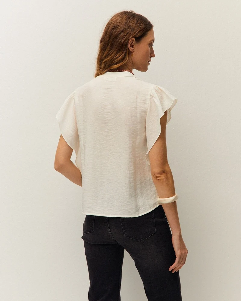 Camisa volantes lino