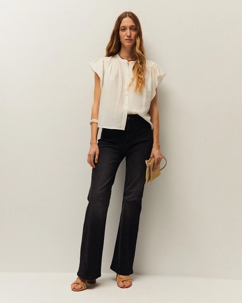 Camisa volantes lino