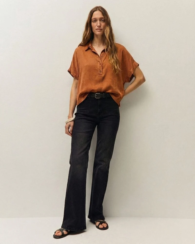 Camisa satinada efecto corrosivo