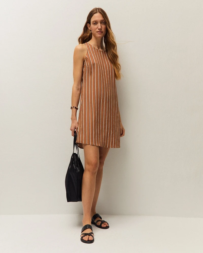 Vestido corto de rayas