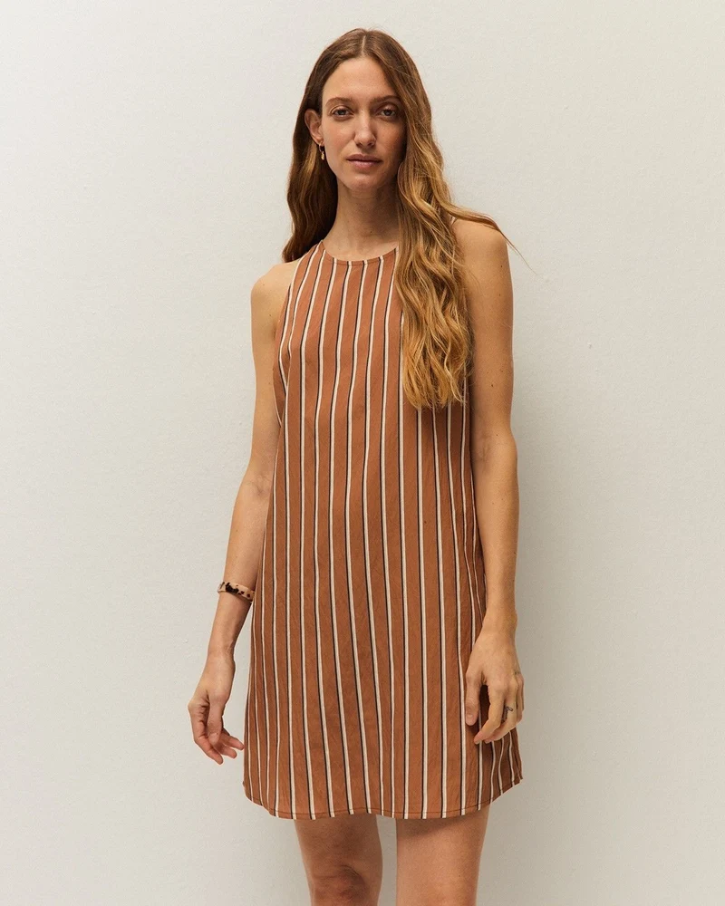 Vestido corto de rayas