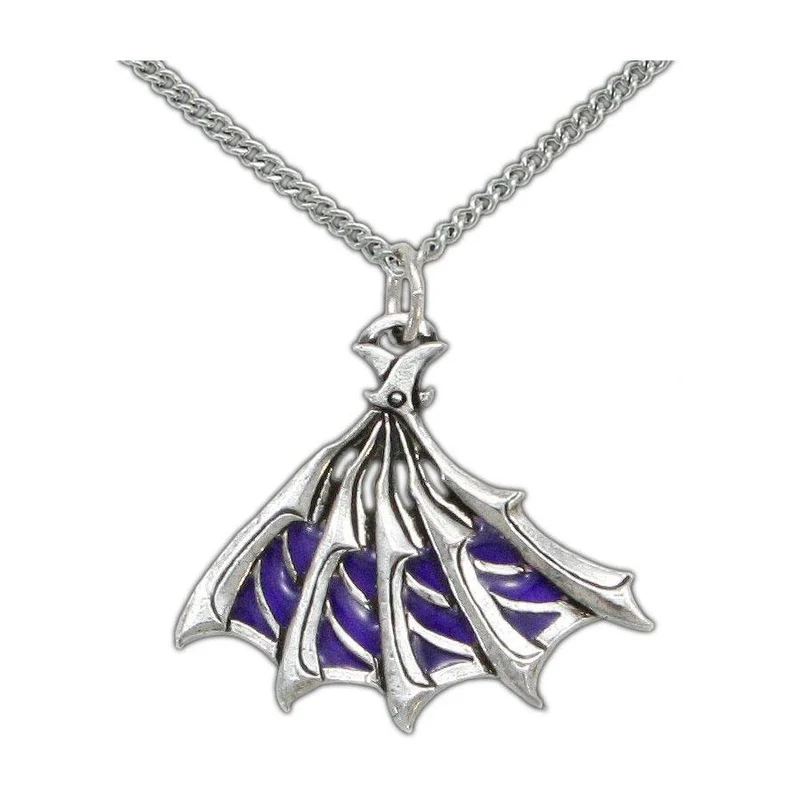 Enameled Silver Bladed Fan Pendant