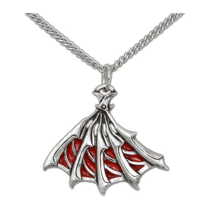 Enameled Silver Bladed Fan Pendant