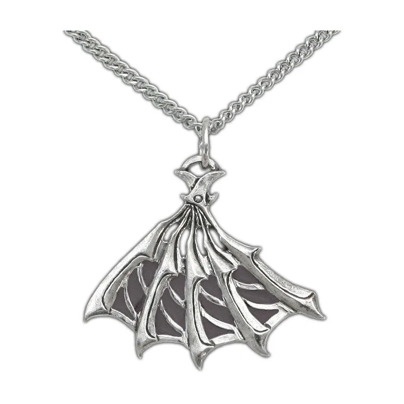 Enameled Silver Bladed Fan Pendant