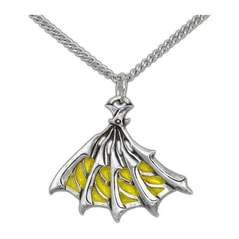 Enameled Silver Bladed Fan Pendant