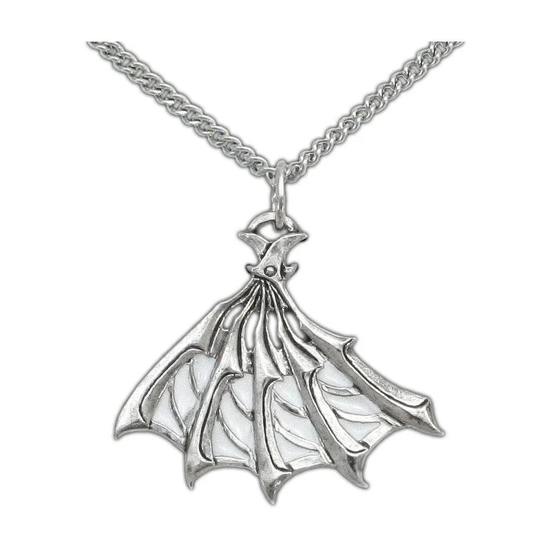 Enameled Silver Bladed Fan Pendant