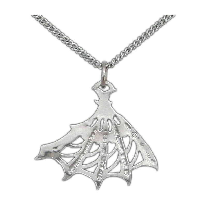 Enameled Silver Bladed Fan Pendant