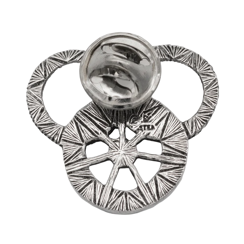 Snake and Wheel Lapel Pin - Sterling Silver or Bronze