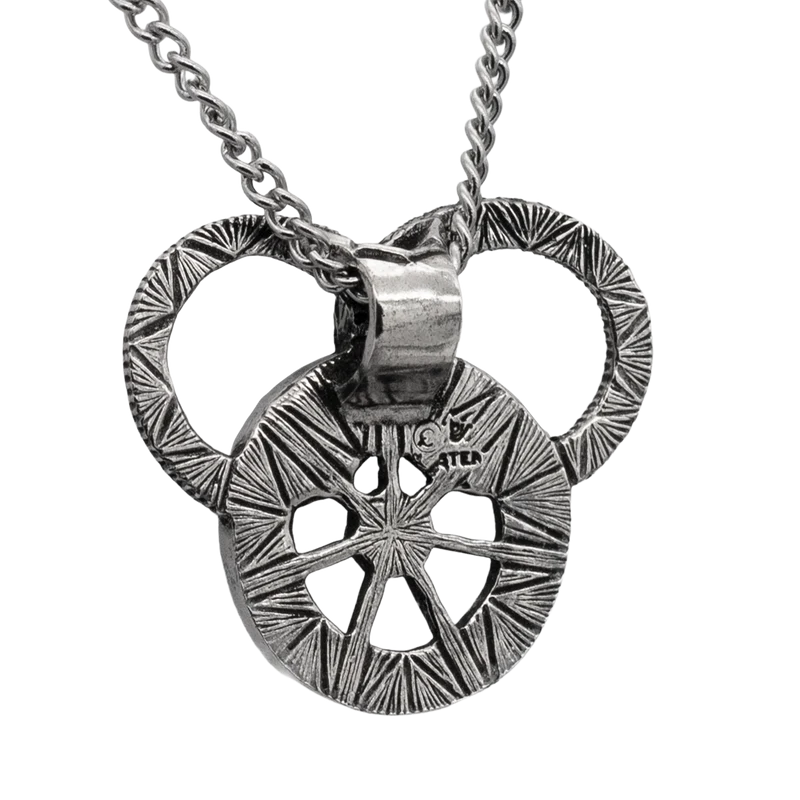 Snake and Wheel Necklace - Sterling Silver or Bronze