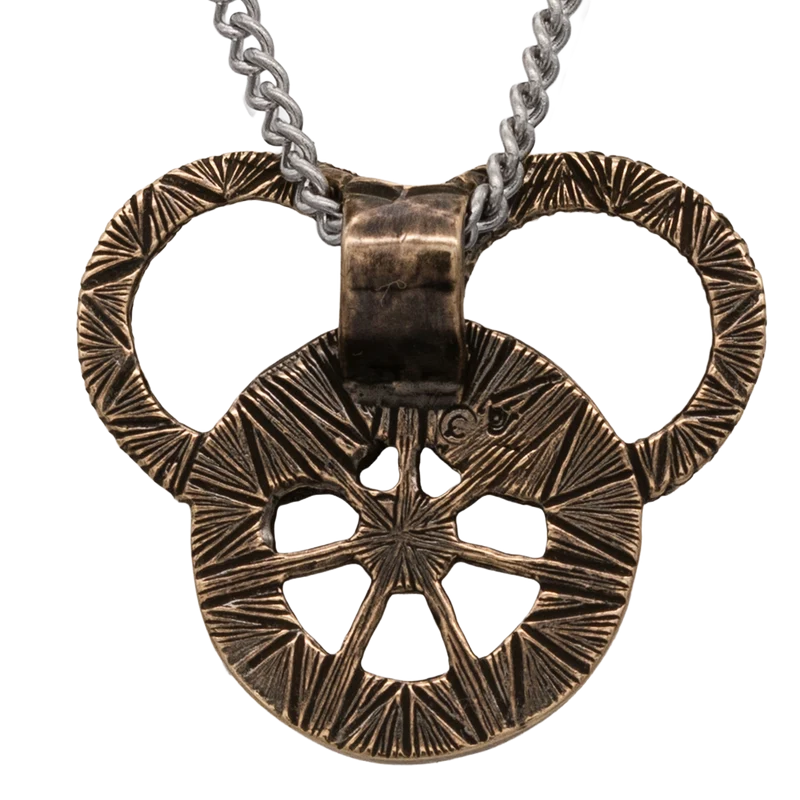 Snake and Wheel Necklace - Sterling Silver or Bronze