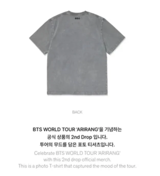 BTS - WORLD TOUR 'ARIRANG' 2ND DROP OFFICIAL MD