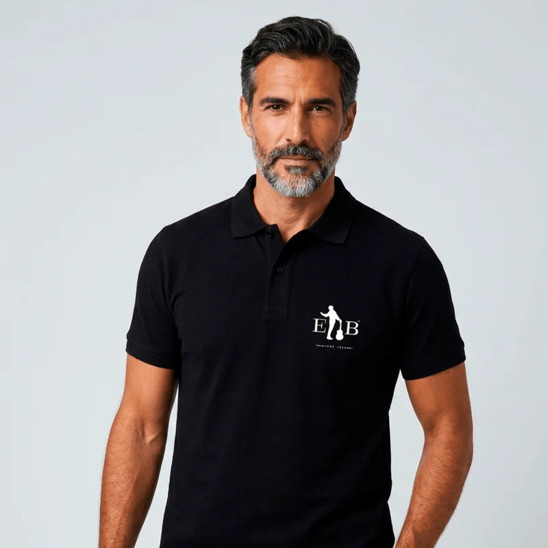 El Barrio - Polo Unisex Negro "Logotipo" Bordado