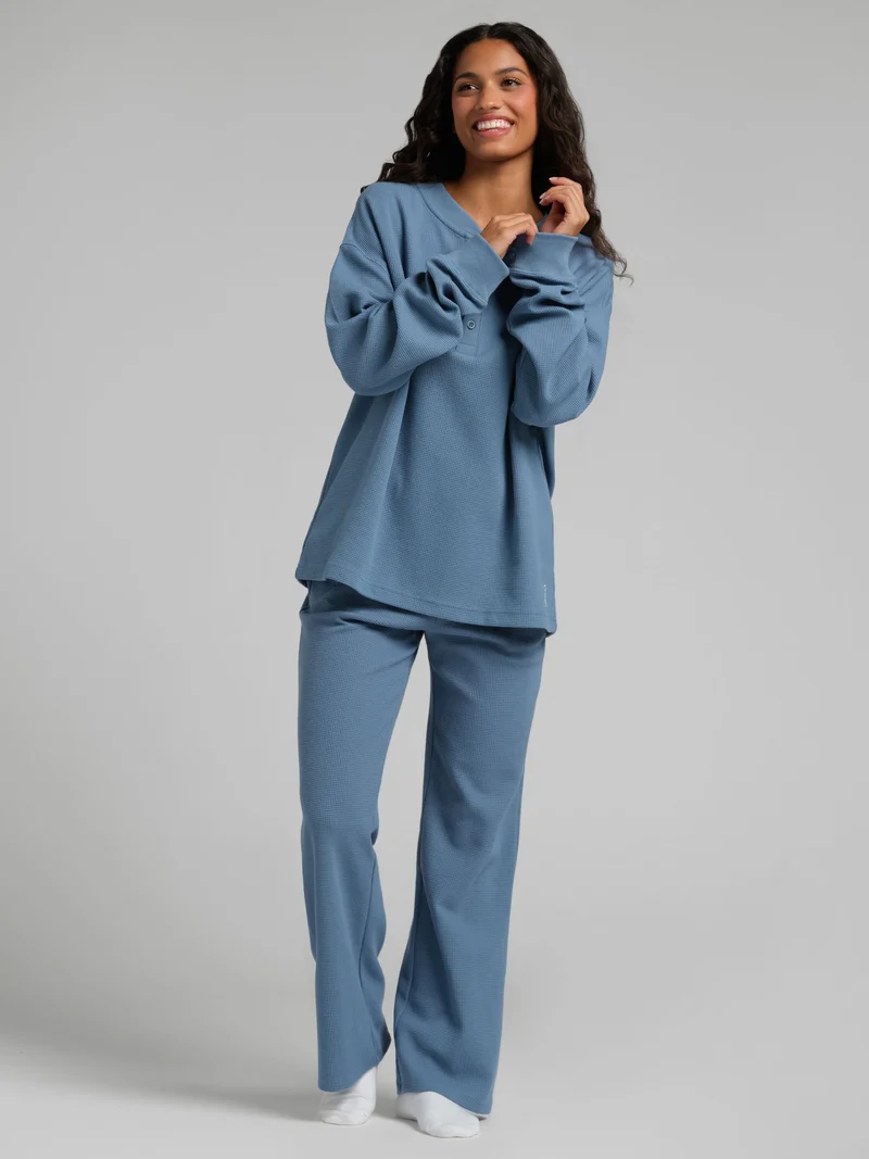 Waffle Lounge Henley Long Sleeve