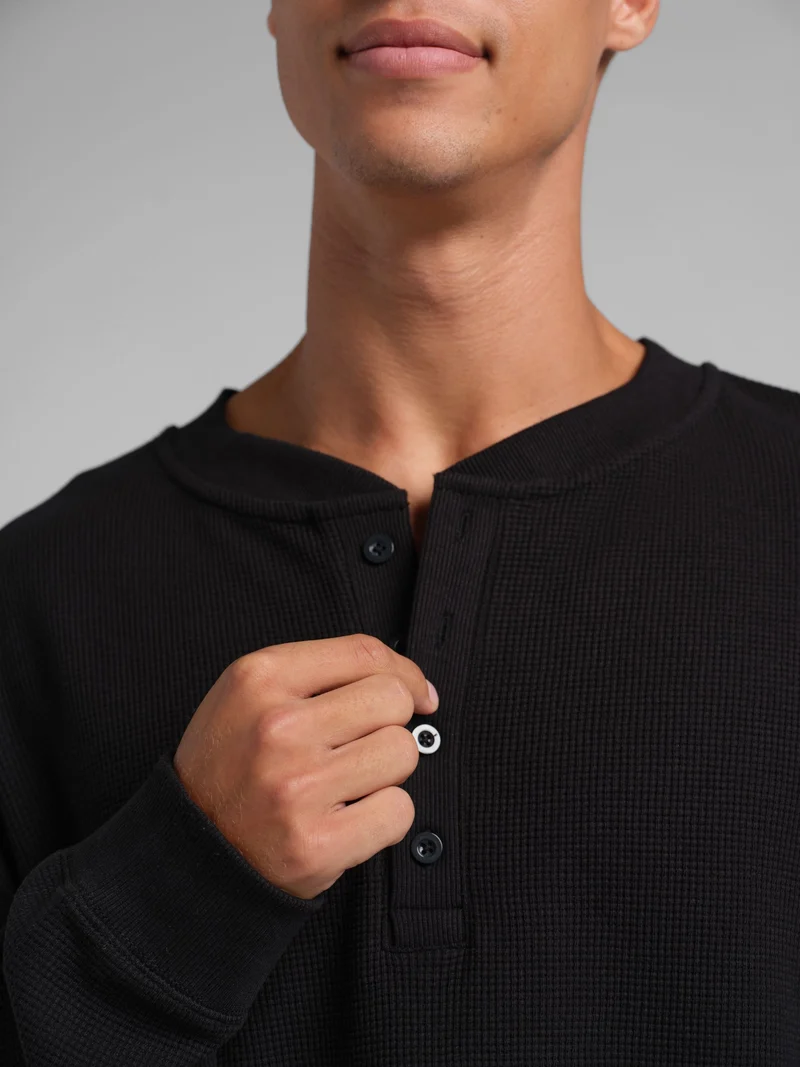 Waffle Lounge Henley Long Sleeve