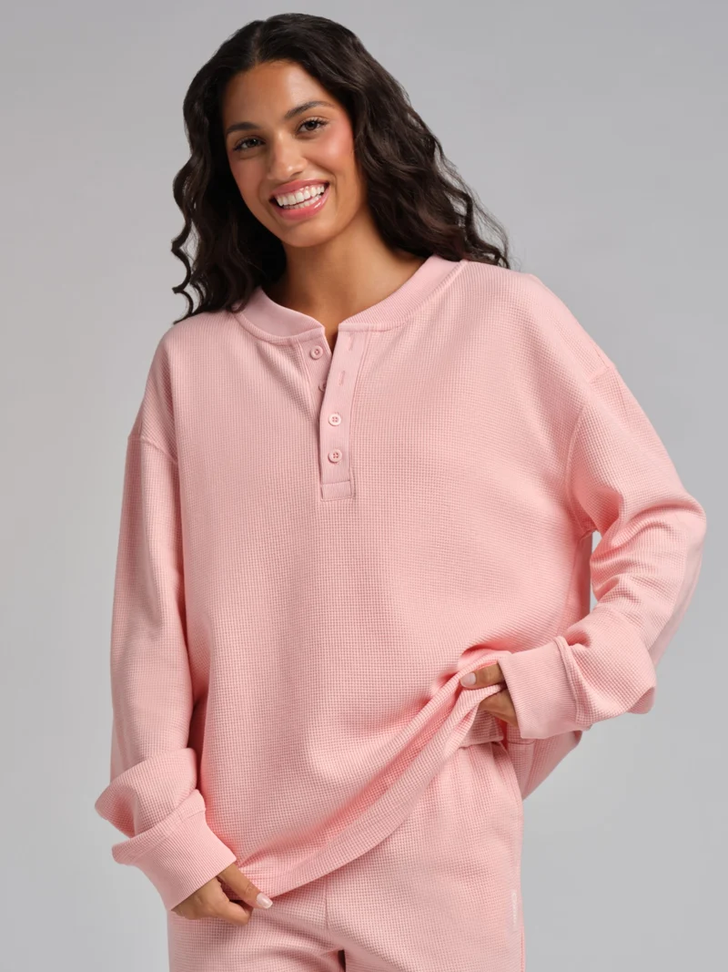 Waffle Lounge Henley Long Sleeve