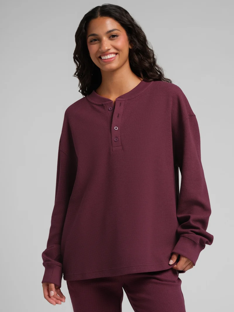 Waffle Lounge Henley Long Sleeve