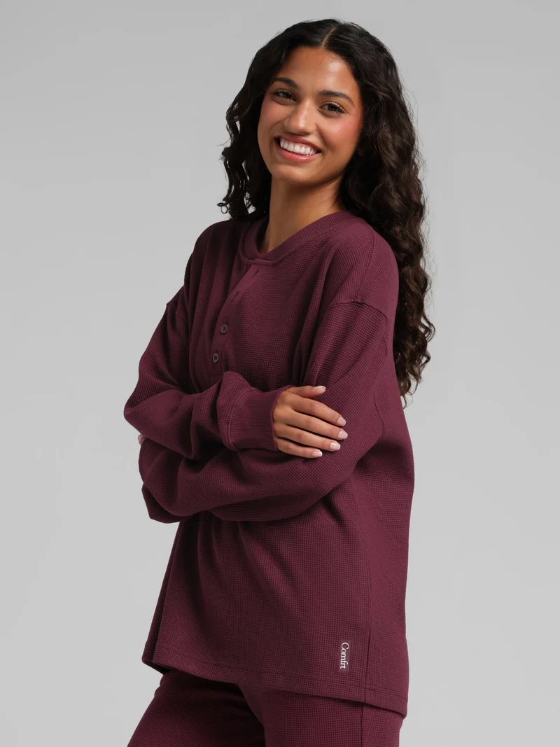 Waffle Lounge Henley Long Sleeve