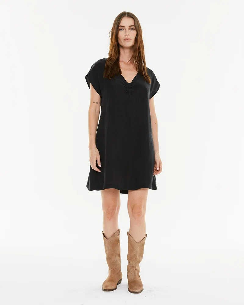 Vestido corto cupro