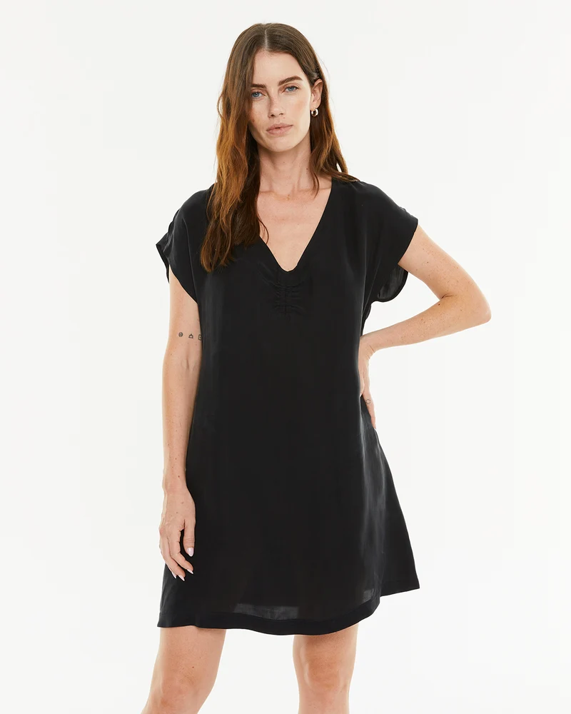 Vestido corto cupro