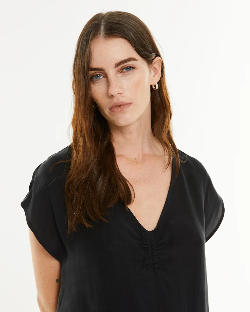 Vestido corto cupro