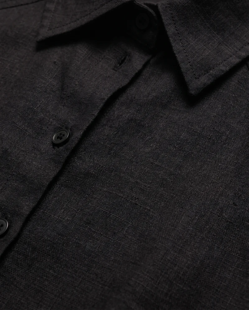 Camisa lino escote camisero