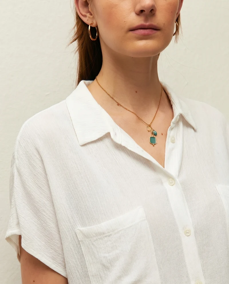 Camisa bambula bolsillos