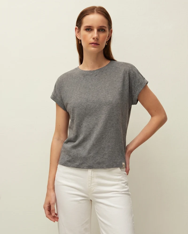 Camiseta cuello redondo manga corta
