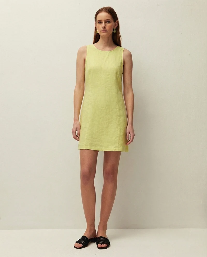 Vestido corto lino