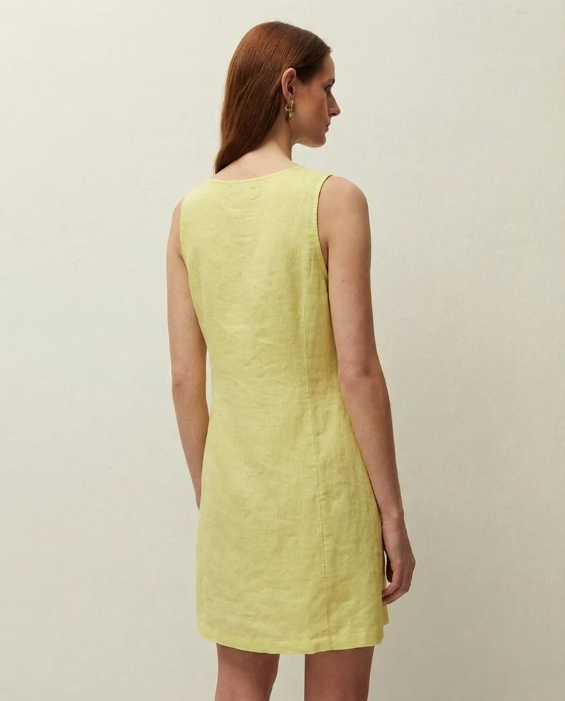 Vestido corto lino