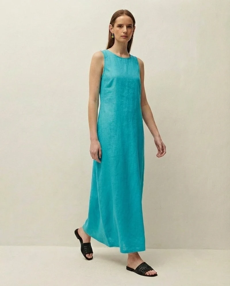 Vestido lino largo