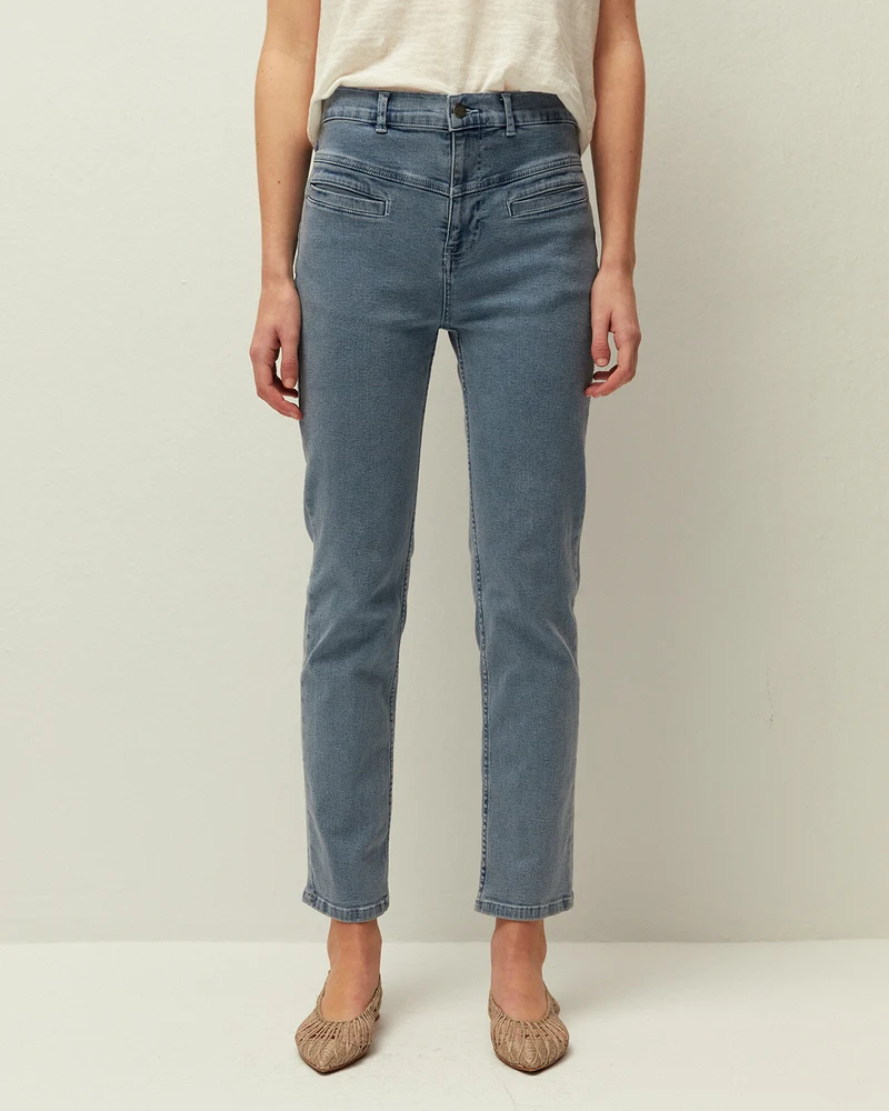 Denim bolsillos tipo vivo
