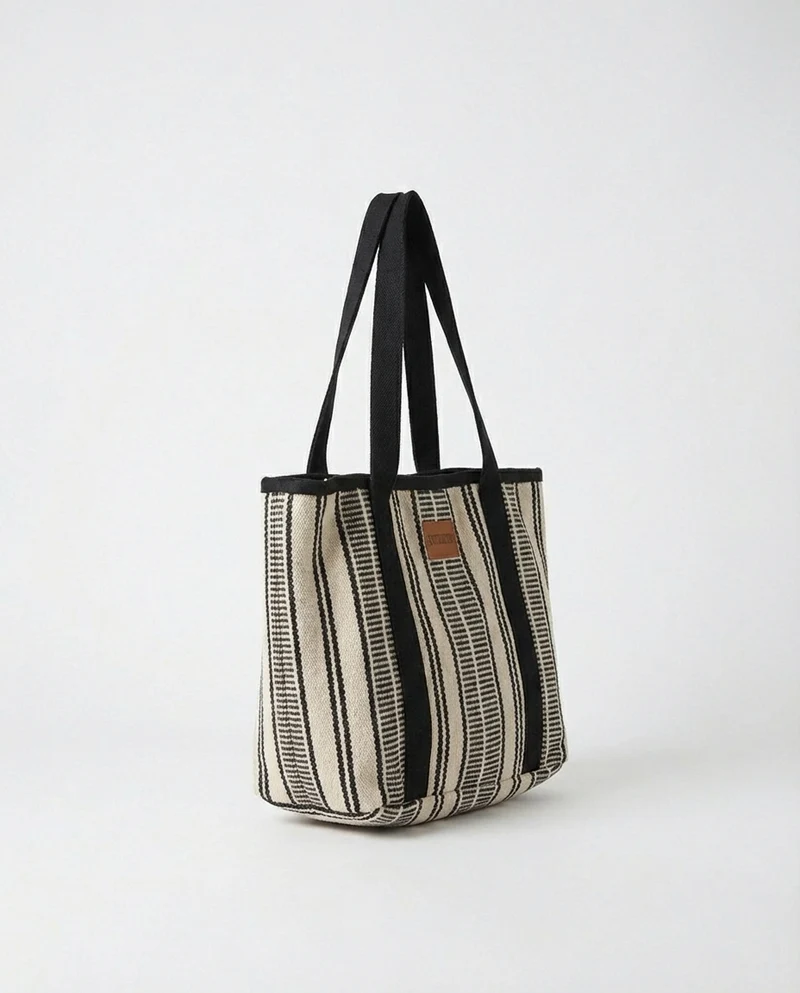 bolsa tela rayas