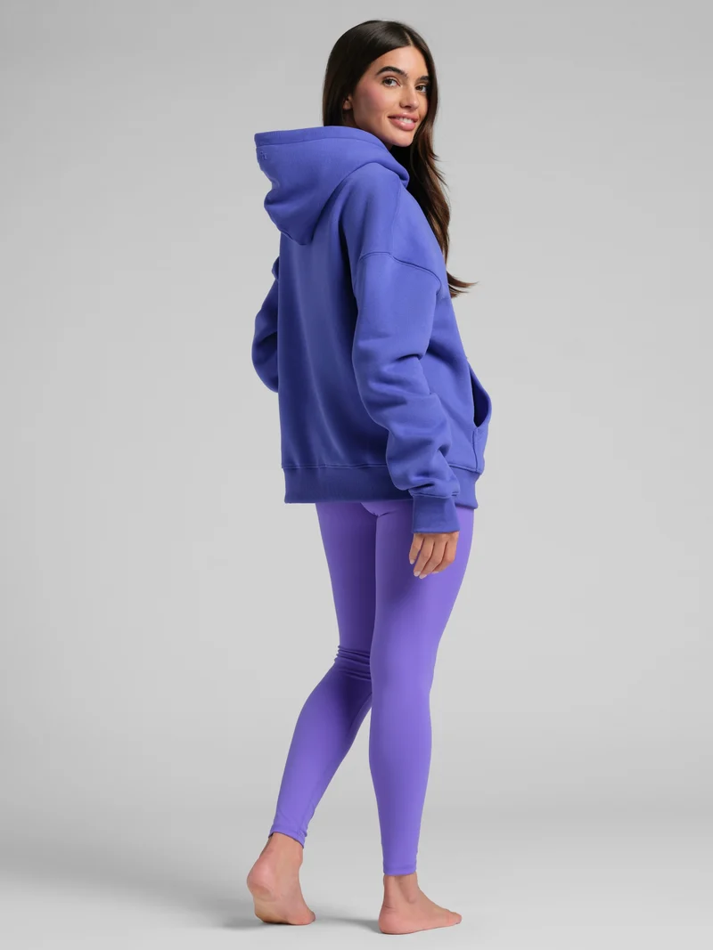 Neon Basic Crop Zip Hoodie