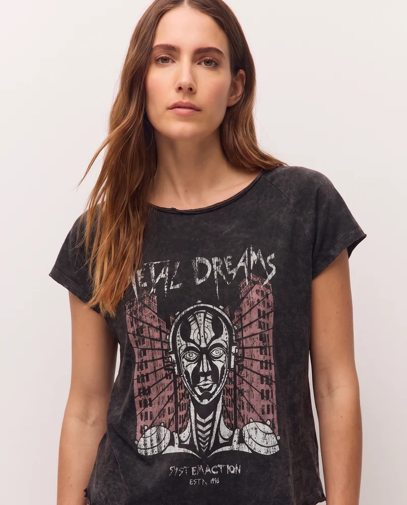 Camiseta print manga renglant