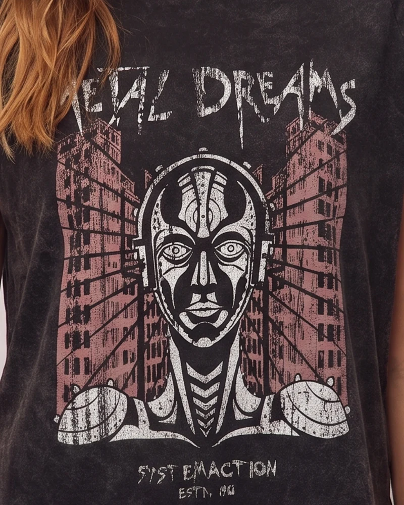 Camiseta print manga renglant