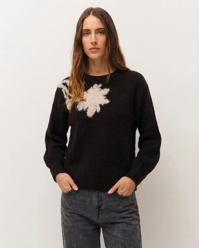 Jersey jacquard floral