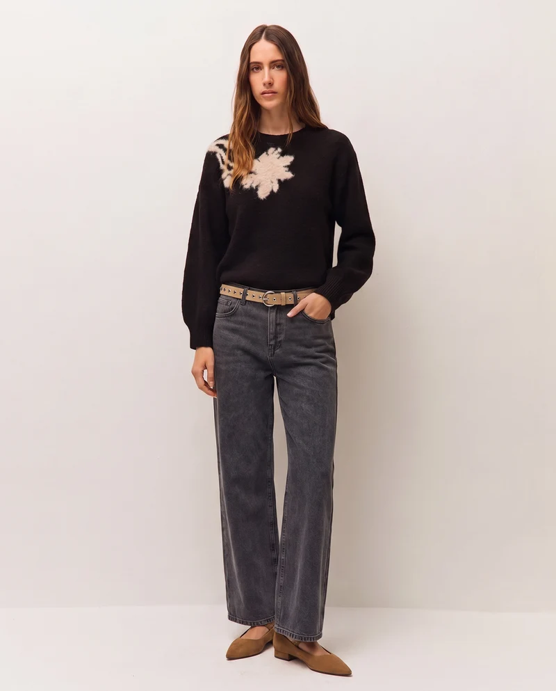 Jersey jacquard floral