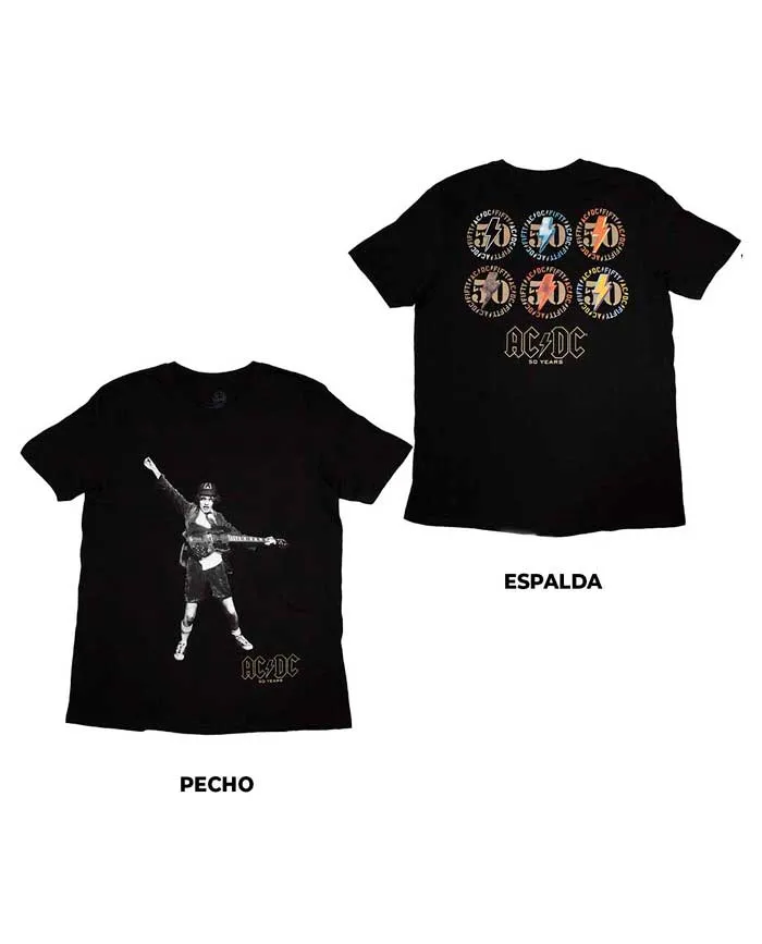 AC/DC - Camiseta "Emblems (Especial 50 Aniversario)" Unisex