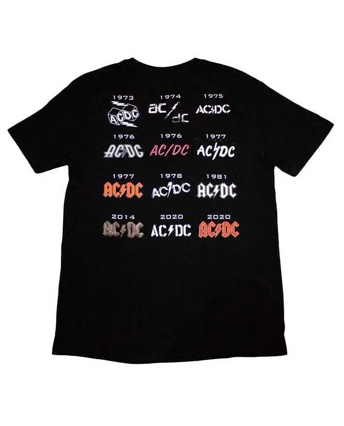 AC/DC - Camiseta "Logo History (Especial 50 Aniversario)" Unisex