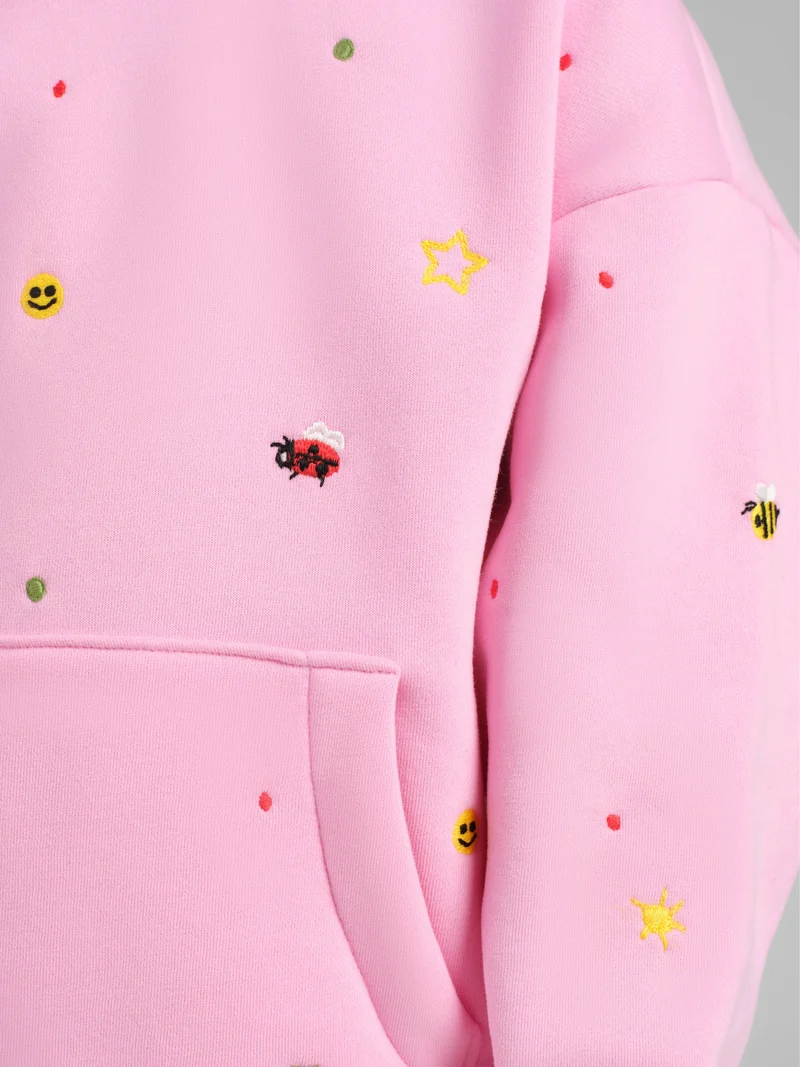 Varsity Kids Allover Embroidered Hoodie