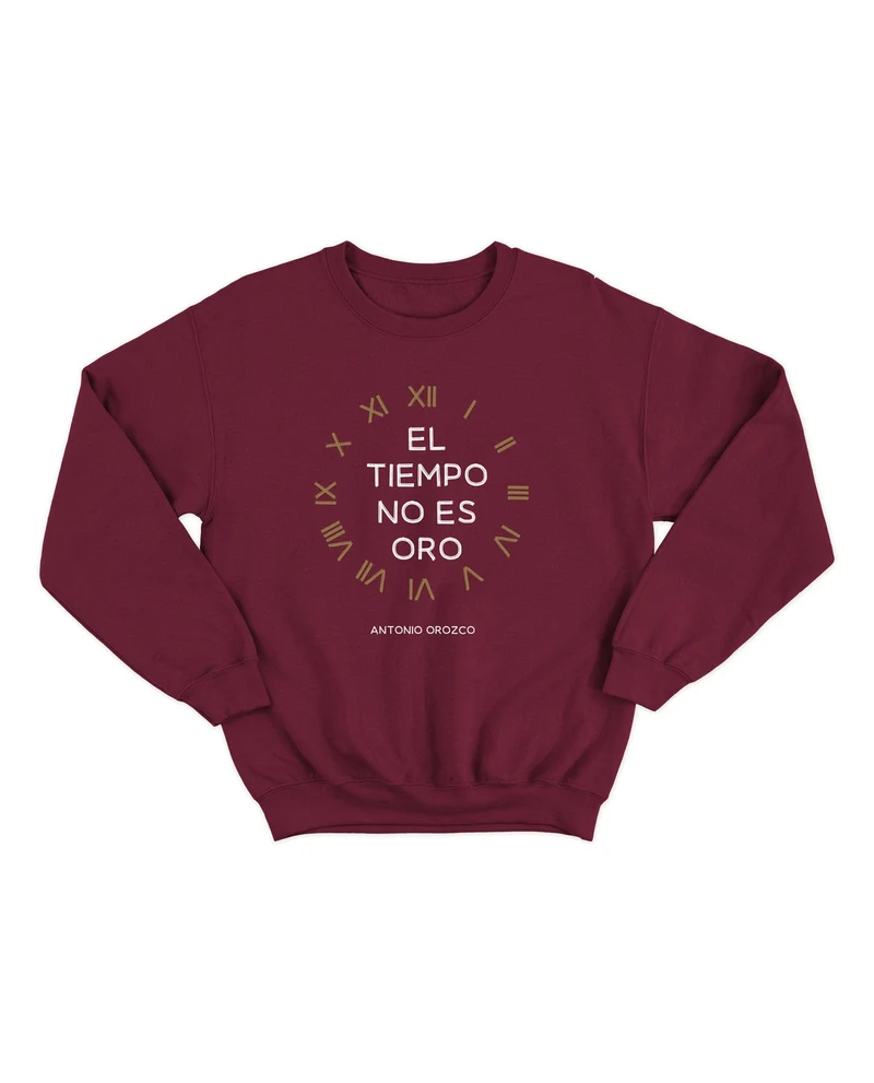 Antonio Orozco - Sudadera clásica "El Tiempo No es Oro" - Burgundy