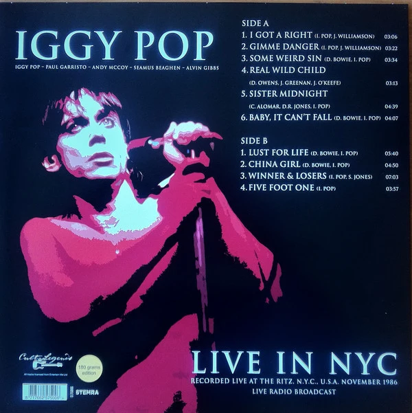 Iggy Pop ‎– Best of Live In NYC 1986
