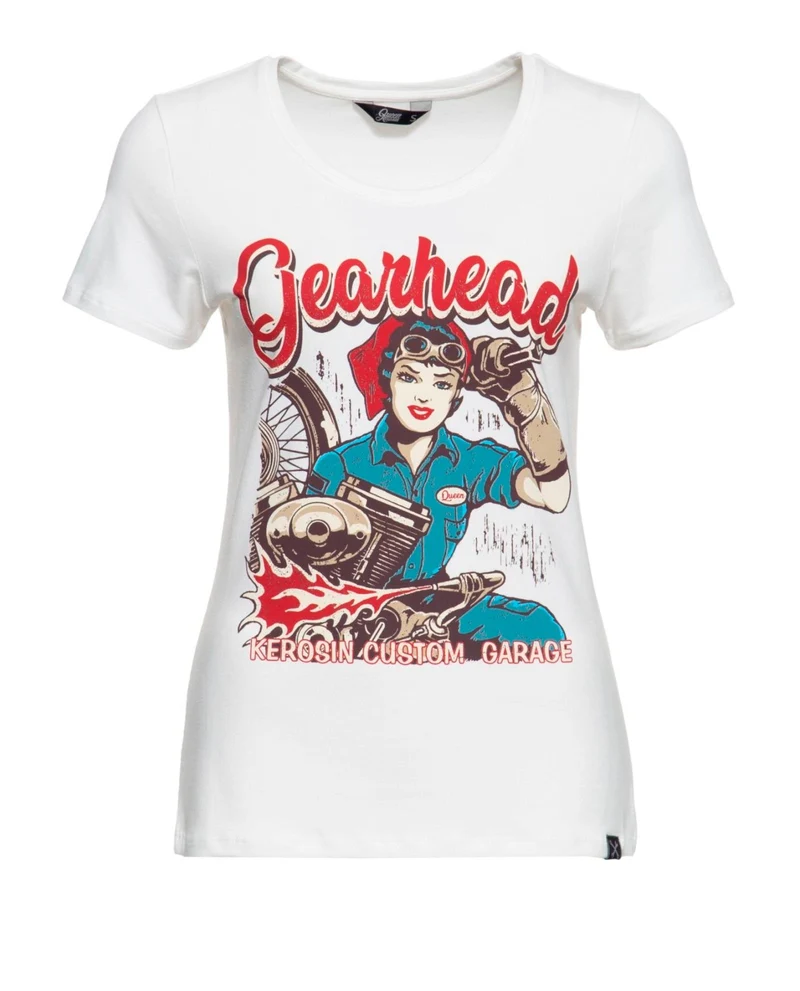 King Kerosin - Camiseta "Gearhead" Queen Kerosin - Mujer