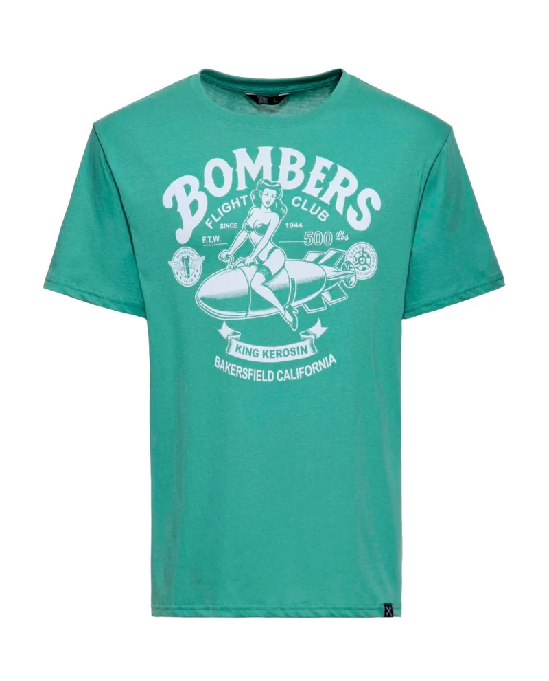 King Kerosin - Camiseta "Bombers" Unisex Verde