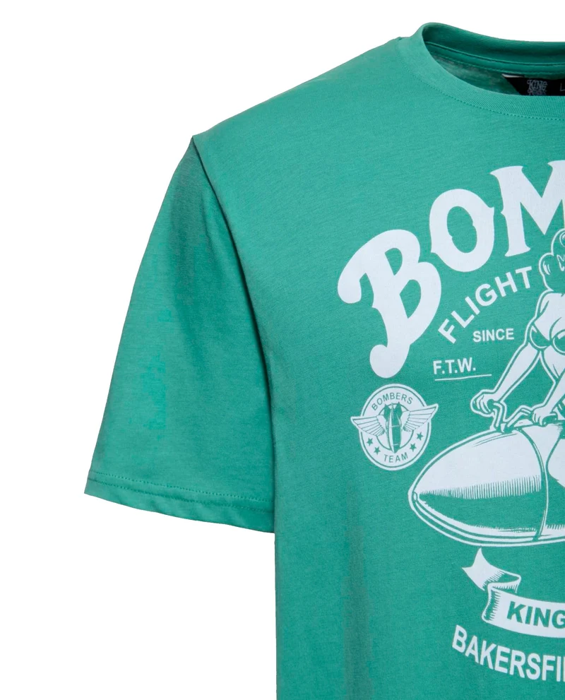 King Kerosin - Camiseta "Bombers" Unisex Verde
