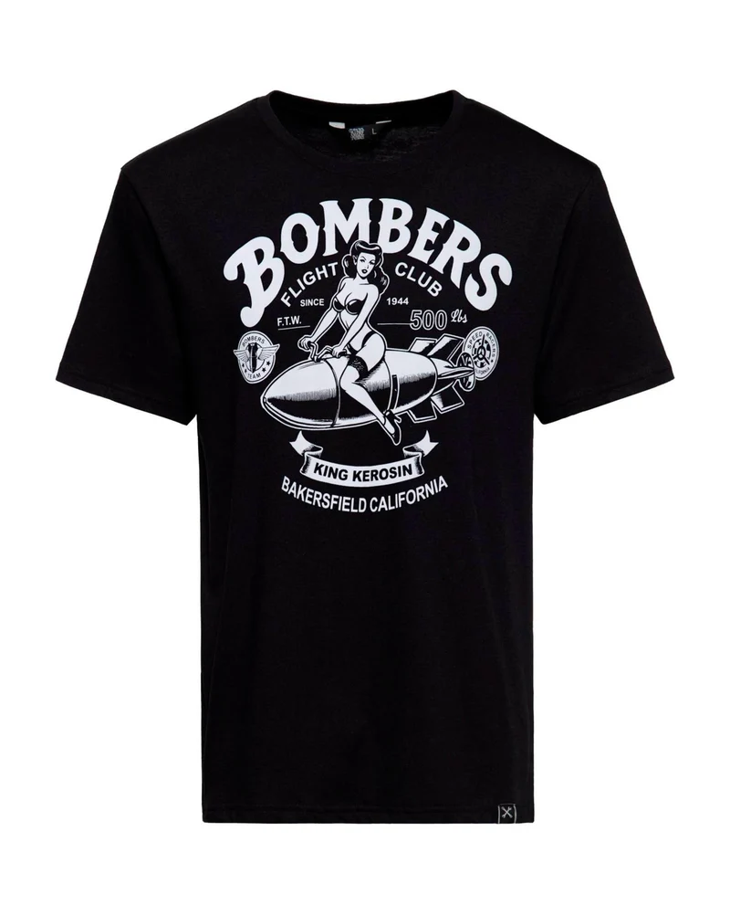 King Kerosin - Camiseta "Bombers" Unisex Negra