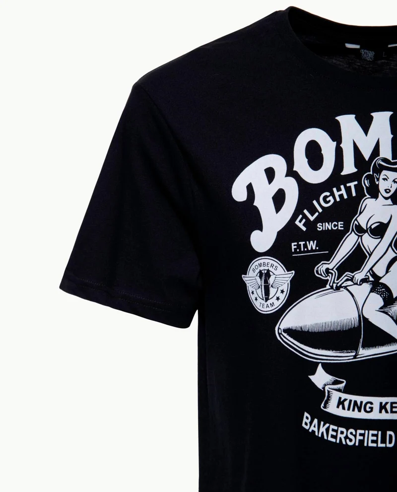 King Kerosin - Camiseta "Bombers" Unisex Negra